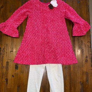 Cach Cach Hot Pink Dress & Legging Set